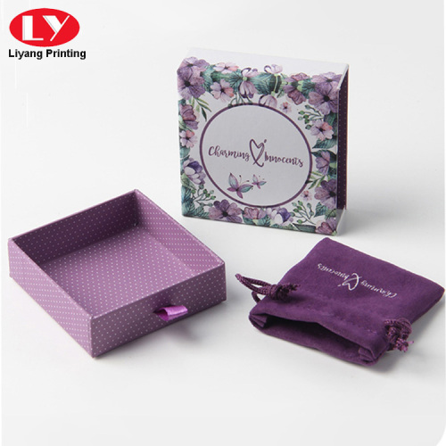 Purple Paper Necklace Slide Gift Box