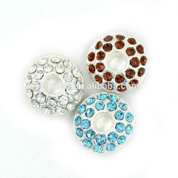 Alloy wheels circle bead Leather cord with stone DIY bead zinc alloy jewelry accessories