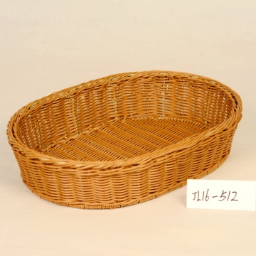Oval Plastic Rattan Storage Basket