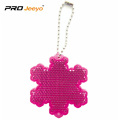 colourful Acrylic reflective keychain with snow shape