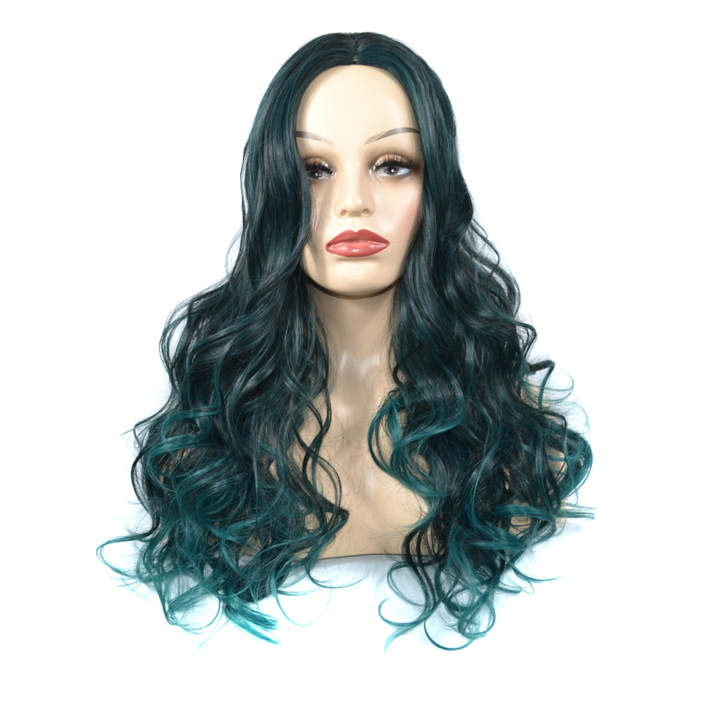 MYZYR24 inch synthetic fiber machinery manufacturing packaging heat-resistant high-quality cheap artificial wig dream green hair