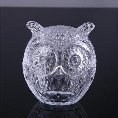 Owl Shaped Glass Candy Jars Colorful Glass