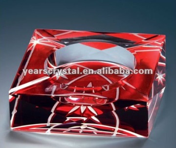 small order crystal ashtray,crystal smoking accessory with engraved logo color for bar decorations (R-1014