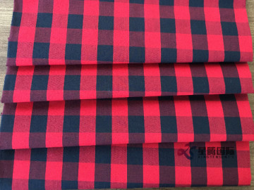 Classic Red And Black Plaid Cotton Apparel Fabric