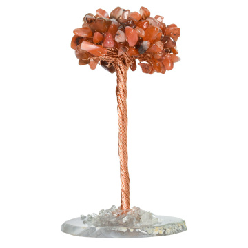 Raw Carnelian Raw Stone Copper Tree Agate Slice Base Ornament-11.5x(5-7)cm