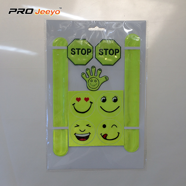 Reflective Smile Pvc Slap Warp Sticker Set Wb Swss001