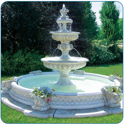 Fontaine d’eau en marbre de grande taille jardin Tier