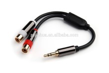 Premium tinny 3.5mm aux stereo audio male to tinny 2RCA female cable