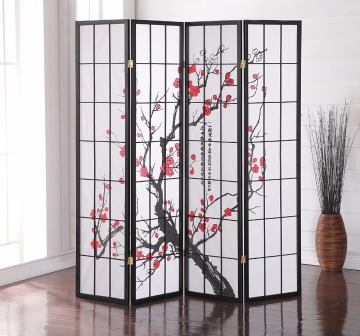 4 Panel Folding Privacy Wood Screen Room Divider