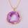 18K Golor Gemstone Crystal Druzy Pendant necklace