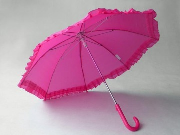 Beautiful pink colour 5 years old children little girl lace umbrella