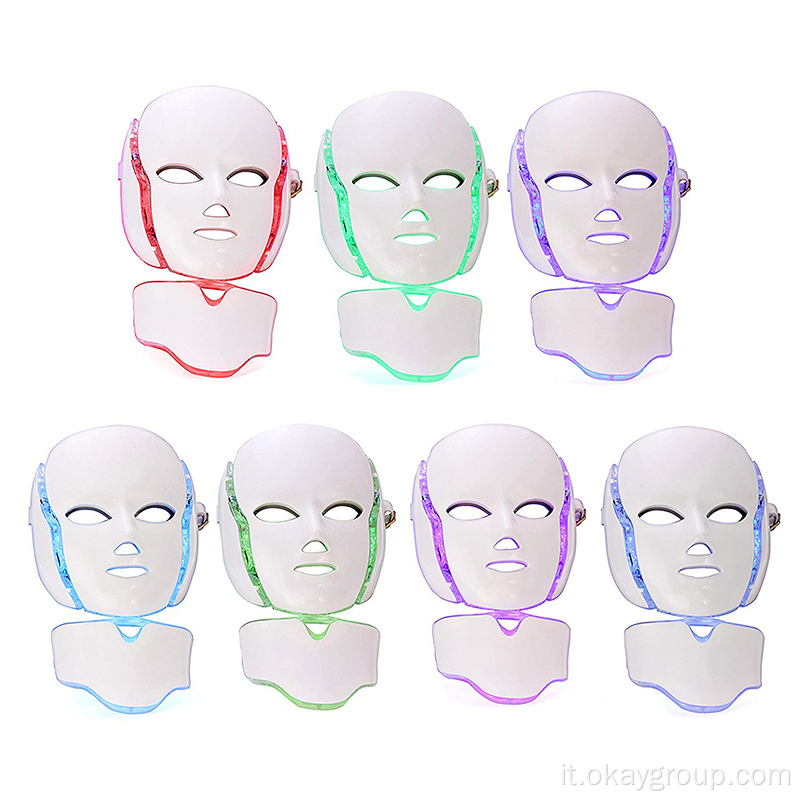 Maschera led terapia 7 colori Luce per la pelle