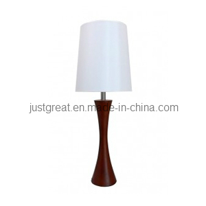 Graceful Wood Table Lamp with Fabric Shade for Home and Hotel Decoration (JG-TL013)