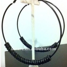 Rondelle Rhinestone Beaded Hoop Earring