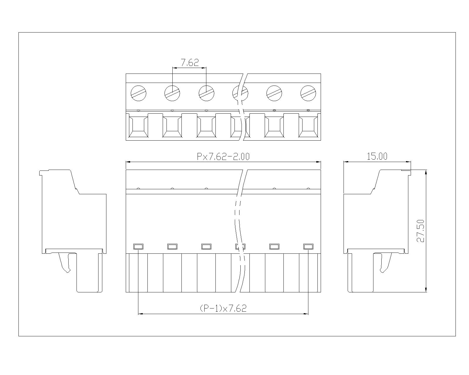 AT2500F-7.62-XX-X-EDGKC Plug-in Terminal Bloc AT2500F-7.62-XX-X-EDGKC Plug-in Terminal Bloc
