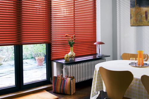 Wine red basswood venetian blinds