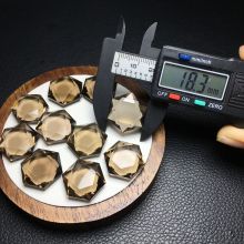 Wholesale Natural Tea Crystal Hexagram Cut