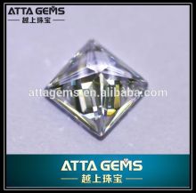 4X4mm princess cut white cz gems for jewelry making