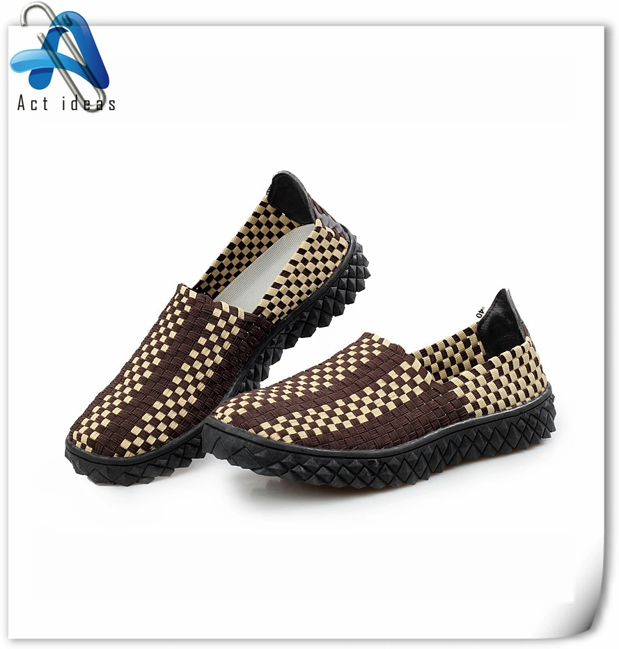 New Design Fashion Sole Woven Elastic Laces Shoes for Women