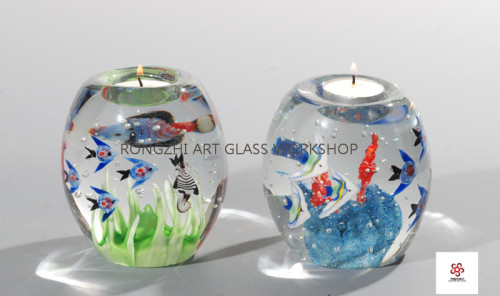 Submarine World Glass Candleholders