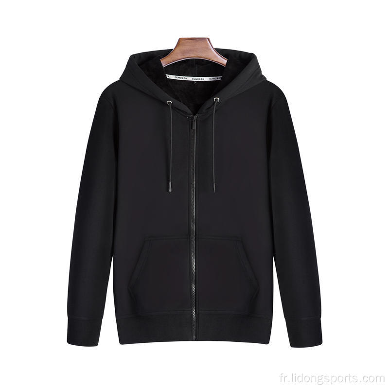 Wholesale personnalisé 100% coton unisexe zipper sweatshirt vêtements