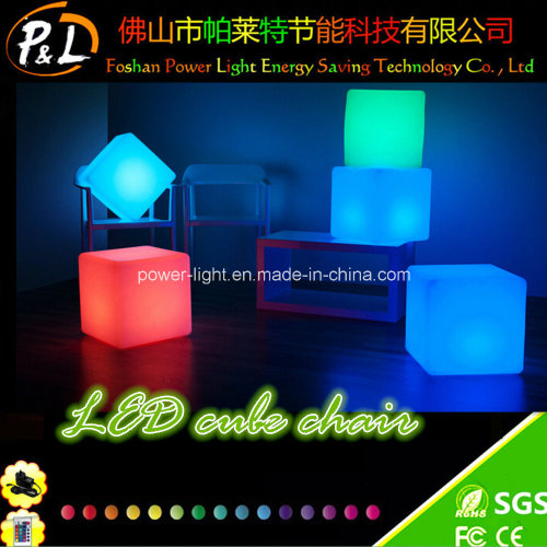 LED iluminação cadeira cubo moderno