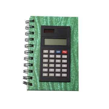 8 Digits Dual Power PU Material Notebook Calculator