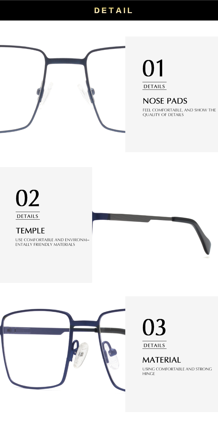 Gafas de marco óptico de metal para hombre mens metal optical frame glasses