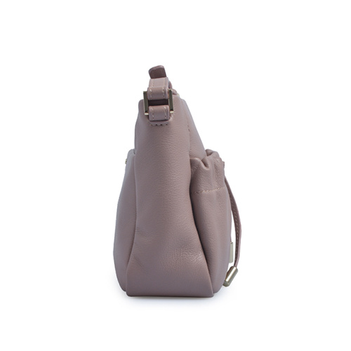 Casual Candy Color Leather Ladies Crossbody Drawstring Bag