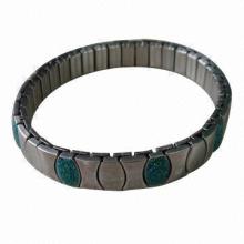Colored elastic stainless steel bracelet