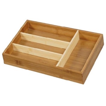 Bamboo wood tableware box utensil organizer