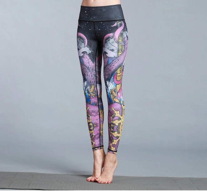 Popular Gym Wear Yoga Legging Sublimation Printing Women Patterned Leggings with High Waist Sports Wear Tight Leggings