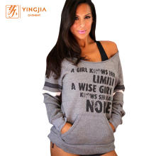 off Shoulder Letter Printed Women's Casual shirts