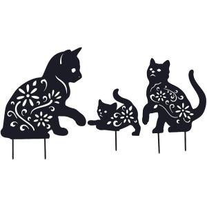 Metalen kat decoratieve tuinstakes