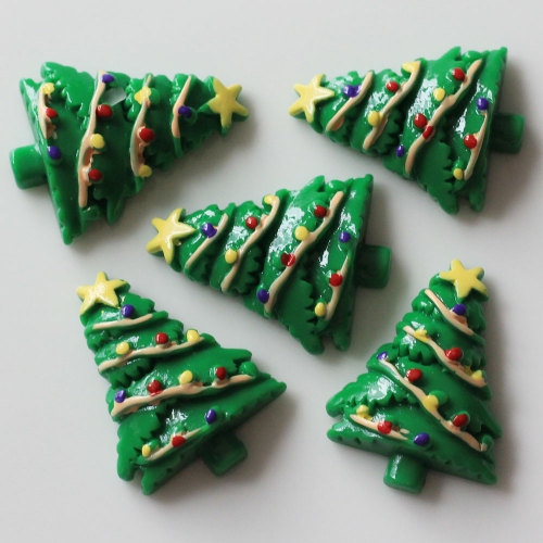 Schöne grüne Weihnachtsbaum flache Rückseite lose Harz Cabochon Charms Aufkleber neu Design Home Decor Slime