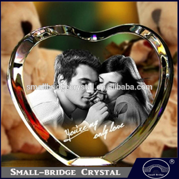 Wholesale Love Shaped Gifts 3d Laser Crystal Photo Frames