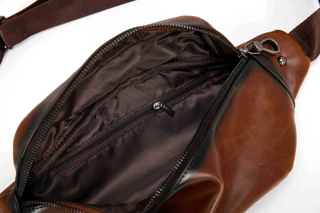 High Quality Men's Chest Bag Leather Waist Bag Messenger Bag PU Chest Bag