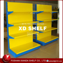 Gondola Supermarket Shelving With Shopping Trolley Used In Grocery Store