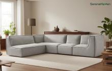 Modern Corner Sofa with Water Resistant Fabric