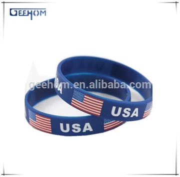 cheap promotional logo printed custom silicone wristband