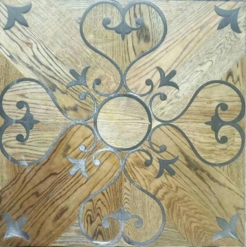 metal steel inlay laminate oak parquet wooden floor