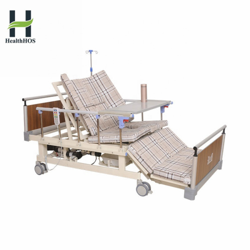 Medical manual electric integrated 5-Function sickbed with toilet