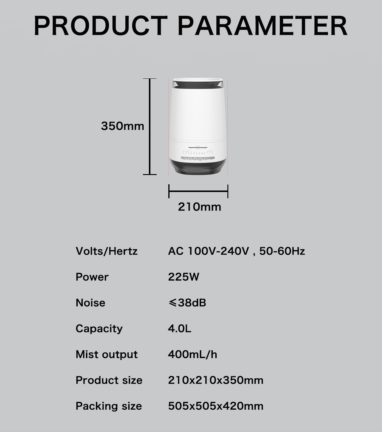 HTJ-2303A humidifier specification HTJ-2303A humidifier specification