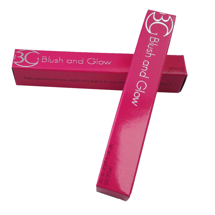 Pink Custom Flat Packing Lipstick Paper Box