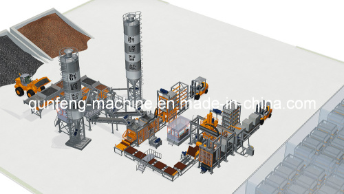 Full Automatic Block Production Line with Curing Rack "U" Type (QFT(10-15)