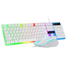 2023 RGB 104-Key Wired Keyboard and Mouse Set with USB Colorful LED Light for Gaming