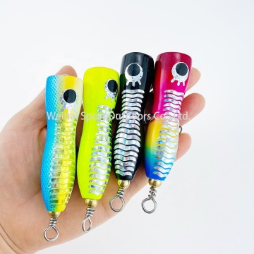 Handcrafted Wooden Popper Lure 17g/100mm Top Water Big Game Fishing Lure