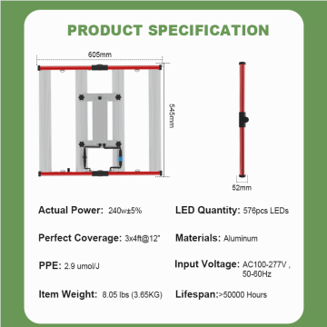 Grow Light Grow 3x3ft 240W para cultivo de plantas para cultivo de plantas