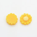 15*5mm Leuke Gele Zonnebloem Hars Cabochon DIY Craft Meisjes Haaraccessoires Kralen Slime Kleding Decor Charms