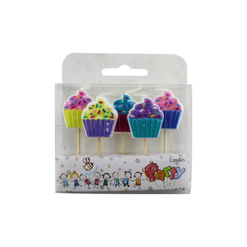 Colorful Birthday Cake Cartoon Candles